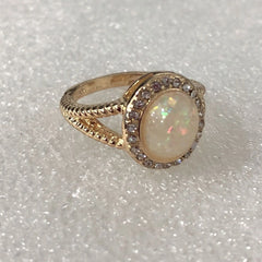 Fashion Gold Inlaid Zirconium Women's Ring HASHTAG