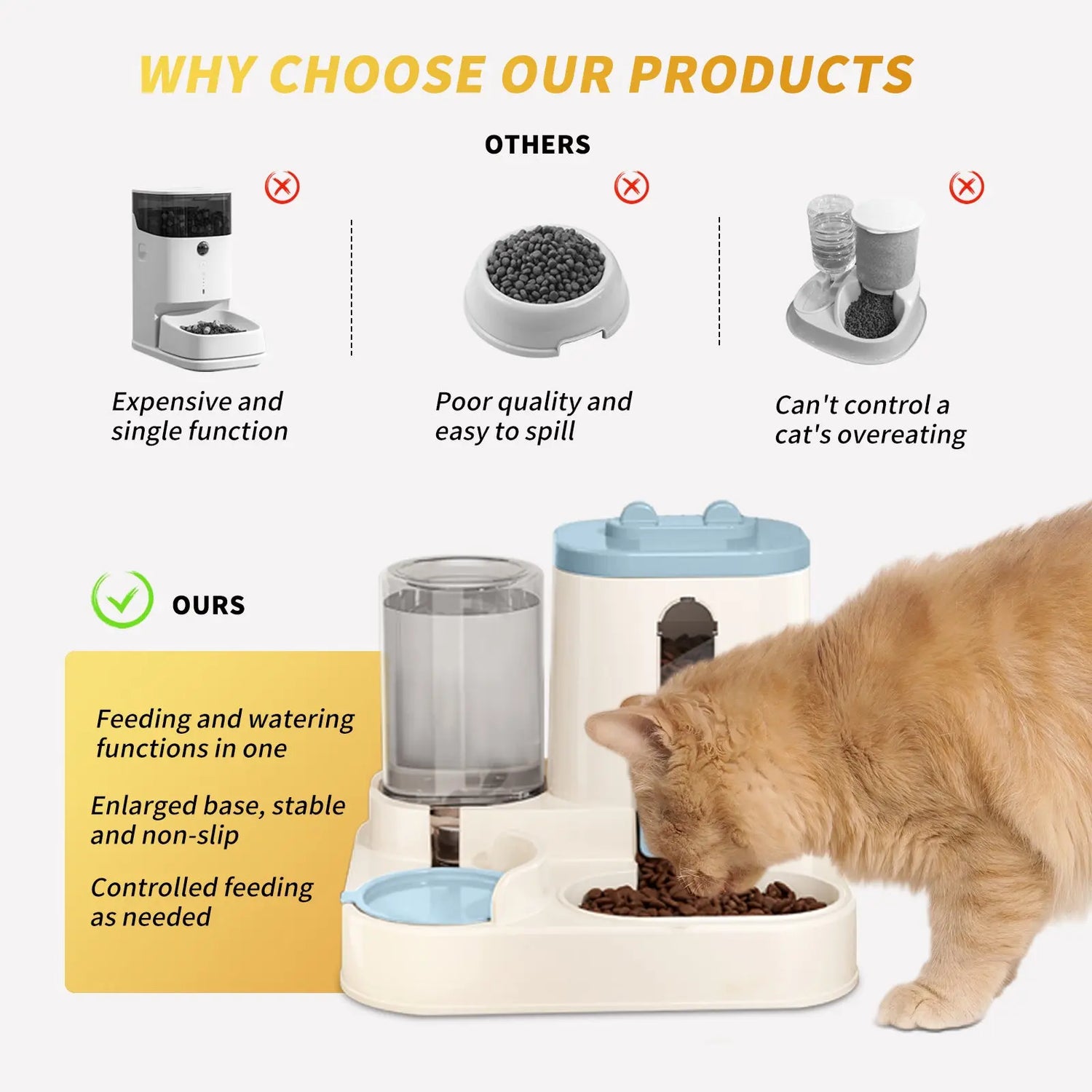 Fully Automatic 2in1 Cat Alimentare Dispenser - Integrated Water And Alimentare Feeding System - Cute Water Dispenser AliExpress