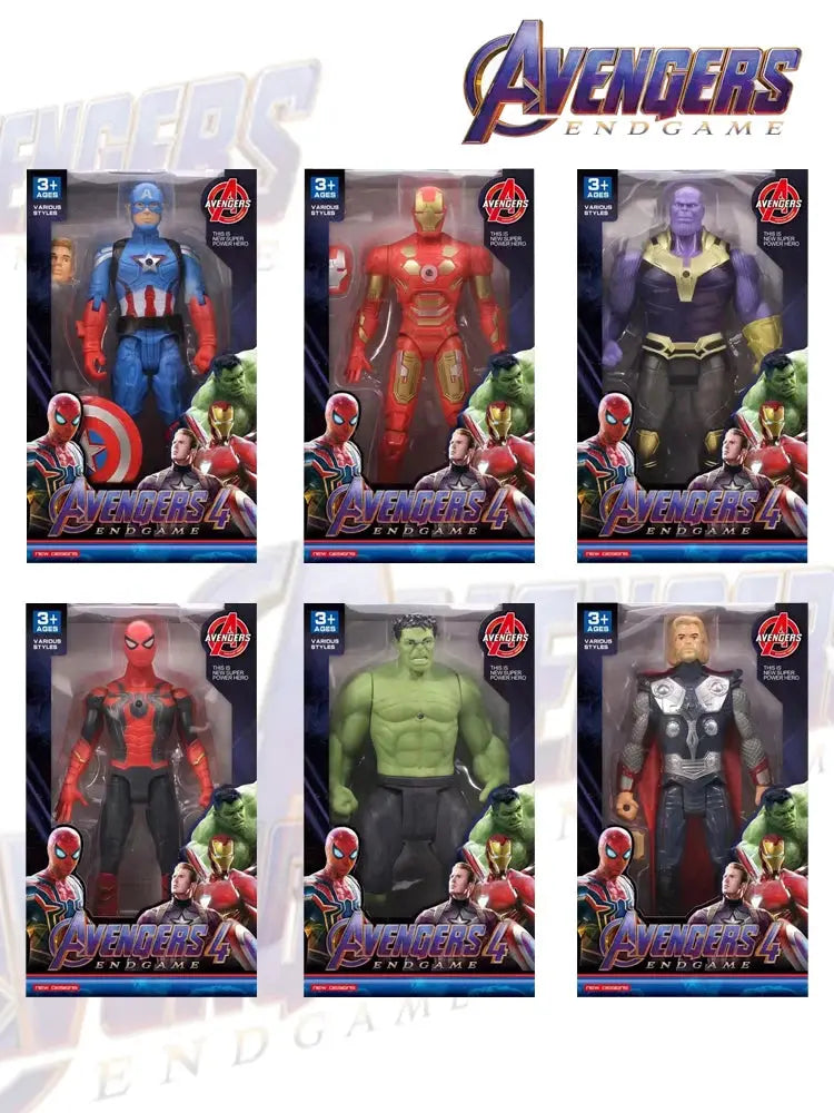 Avengers Anime Action Figure Spiderman Iron Man Captain America Marvel PVC Doll Boys Kids Toys Children Christmas Birthday Gifts - HASHTAG