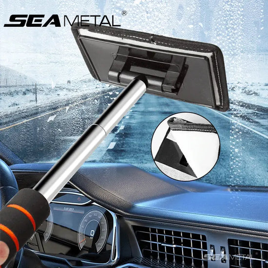 SEAMETAL Car Front Windshield Defogging Brush Telescopic Long handle Car Household Glass Clean Brushes Dust Remover Tool - HASHTAG