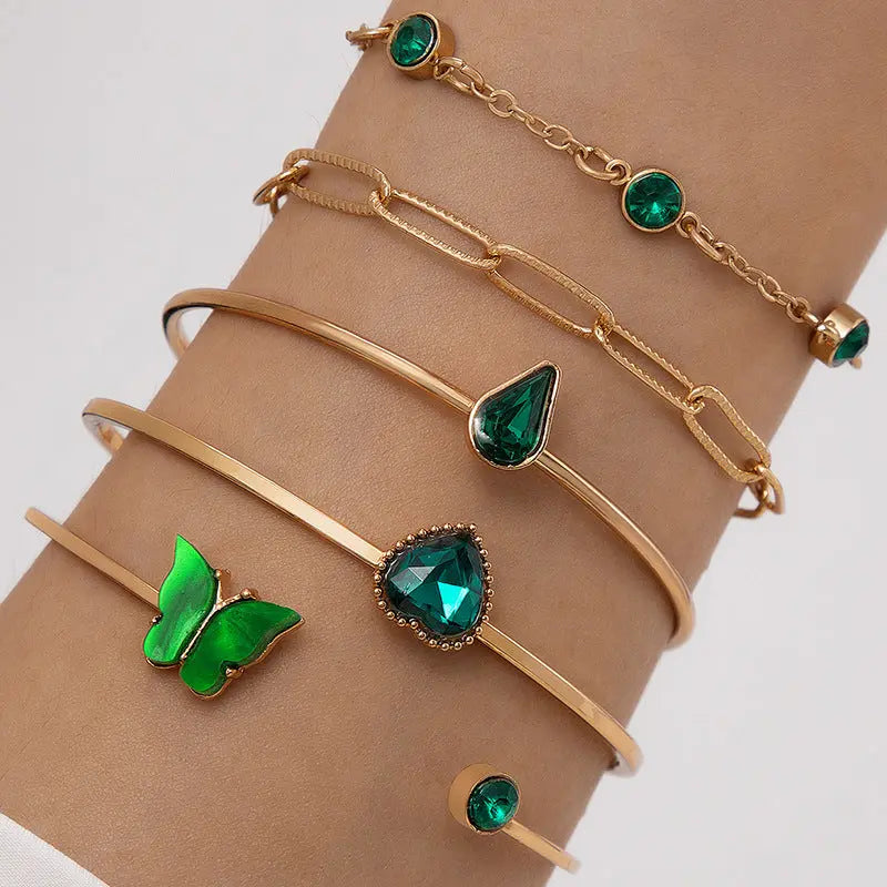 Fashionable Square-Brilliant Heart Bracelet Set Of Four For Women AliExpress
