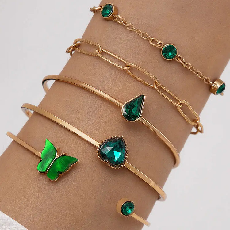 Fashionable Square-Brilliant Heart Bracelet Set Of Four For Women AliExpress