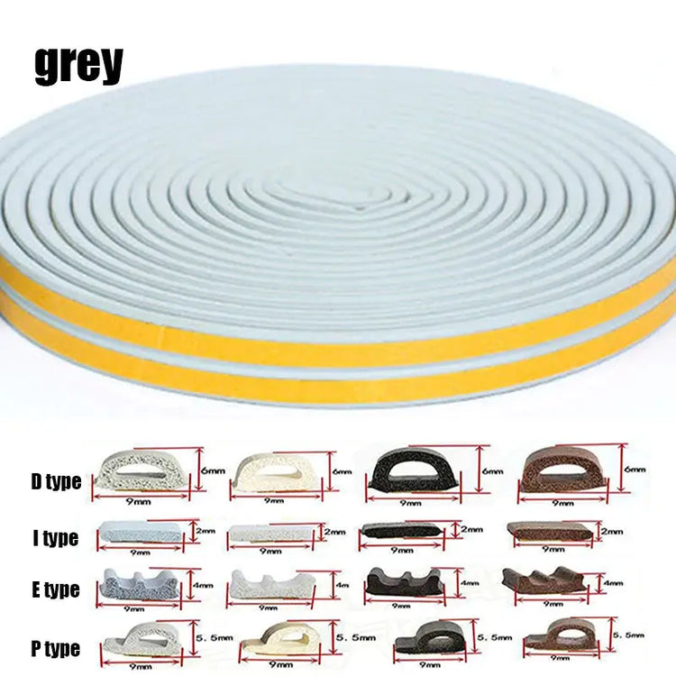 5m/10m Weather Stripping Door Seal Strip Diep Self-adhesive Draft Stopper Tape Window Insulation Noise Rubber Sealing Strip - HASHTAG