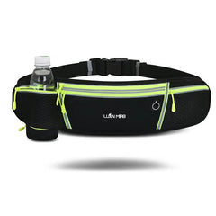 Luan Miao Sports Waist Pack - Black & White, Waterproof Polyester, Adjustable Strap, Multi-Pocket Design for Running, Hiking, and Fitness, Outdoor Gear | Adjustable Waist Pack | Durable Zipper Closure, Running Gear HASHTAG