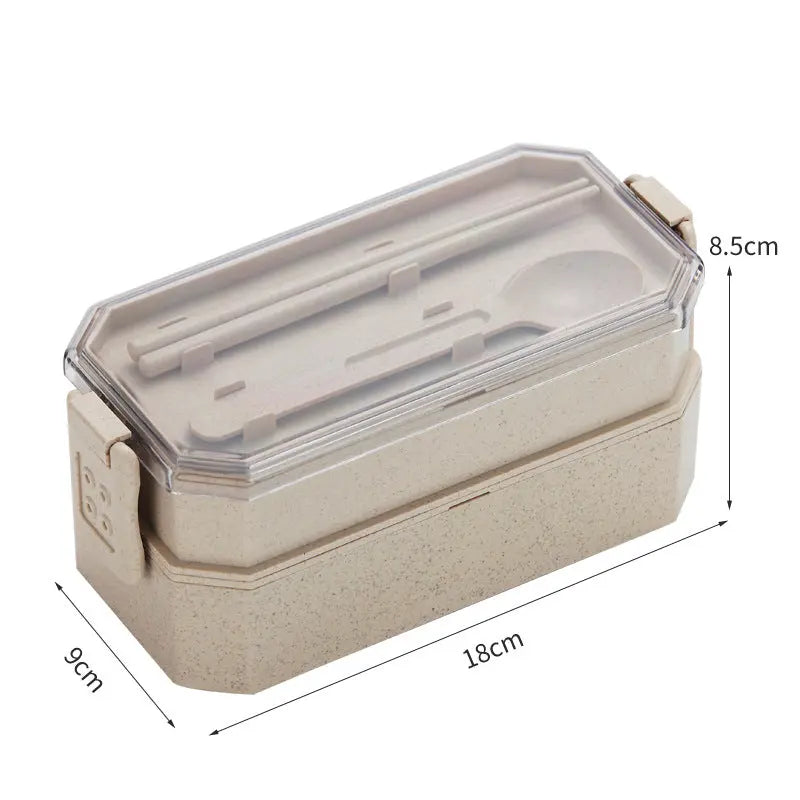 Wheat straw double-layer lunch box AliExpress