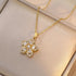 Ins Rhinestones Flowers Necklace Fashion Unique Rotatable Necklace Women&