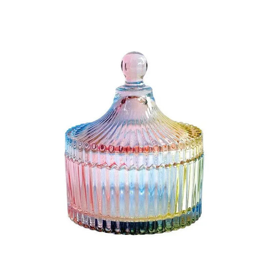 Luxury European style storage jar, colorful glass (Ideal for Candle Making) - HASHTAG
