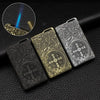 Constantine Relief Ultra Thin Retro Grinding Wheel Lighter Metal Jet Flame Inflatable Lighter Cigarette Accessories Men's Gift HASHTAG BAR TABACCHI