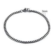 Vnox Mens Simple 3-11mm Stainless Steel Curb Cuban Link Chain Bracelets for Women Unisex Wrist Jewelry Gifts HASHTAG