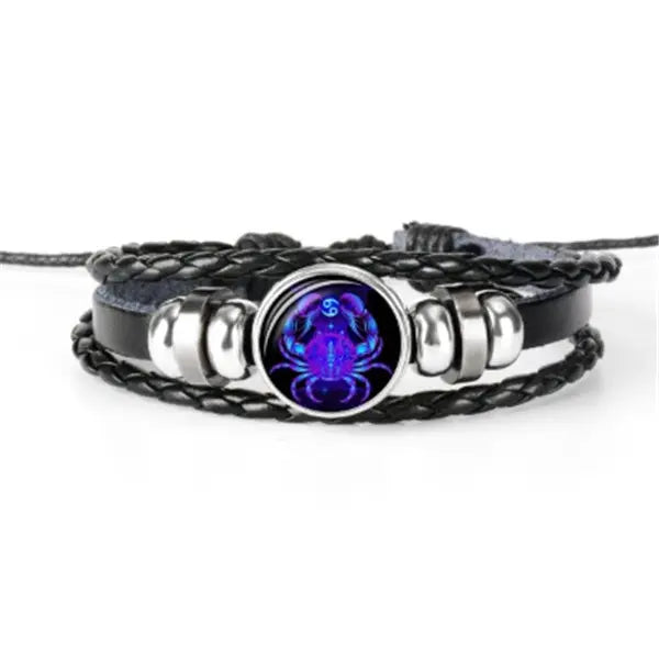 12 Zodiac Constellation Bracelet Luminous Braided Design Bracelet For Men Women Kids