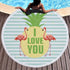 Beach towel flamingo round Liebe - Making Life Easier