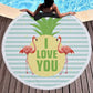 Beach towel flamingo round Liebe - Making Life Easier