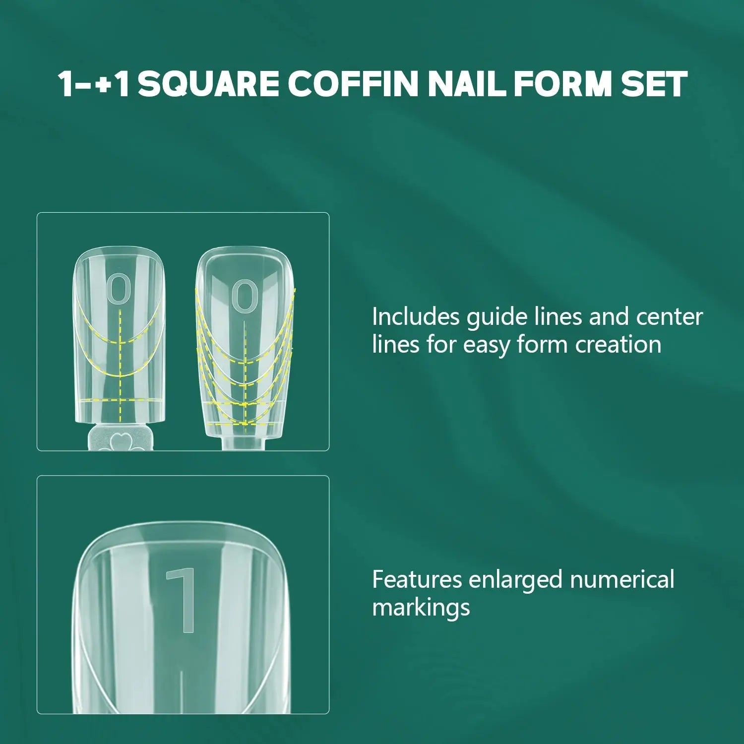 Nailpop 150 pcs Double Ended Nail Dual Forms Square Coffin Shape Extension 15 Sizes Professional Salon Quality Nail Art Tools HASHTAG