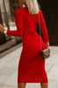 Tight midi dress, red HASHTAG