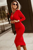 Tight midi dress, red HASHTAG