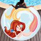 Beach towel Cartoon pink mermaid microfiber round Liebe - Making Life Easier