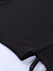 Criss Cross Mock Neck Tank Dress, Sexy Sleeveless Split Dress, Women's Clothing HASHTAG