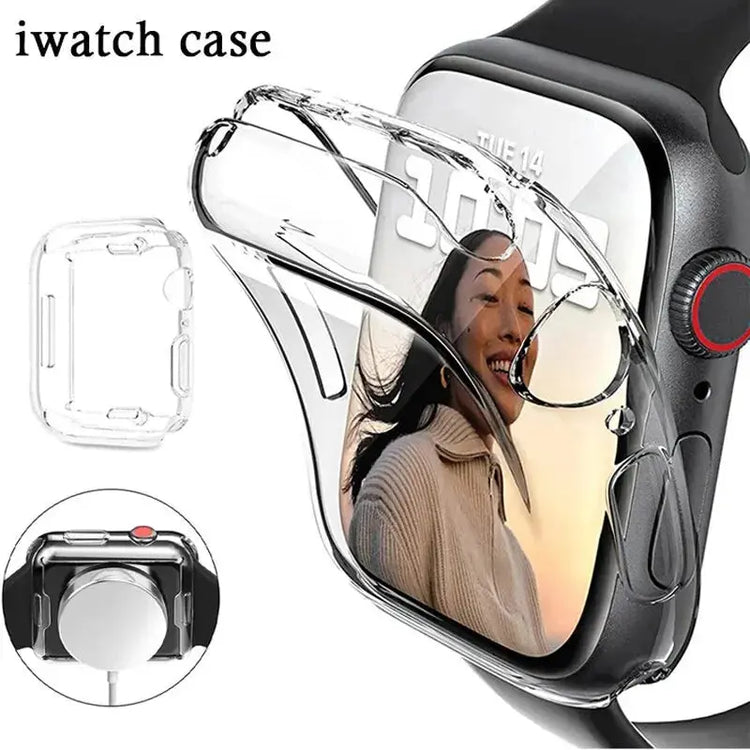 TPU Screen Protector Case for Apple Watch Series 9 8 7 SE 6 5 4 3 Bumper Cover Accessories for Iwatch 45mm 41mm 44mm 40mm 42mm - HASHTAG
