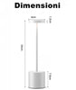 LAMPADA DA TAVOLO RICARICABILE TOUCH DIMMERABILE per BAR HOTEL RISTORANTE USB C