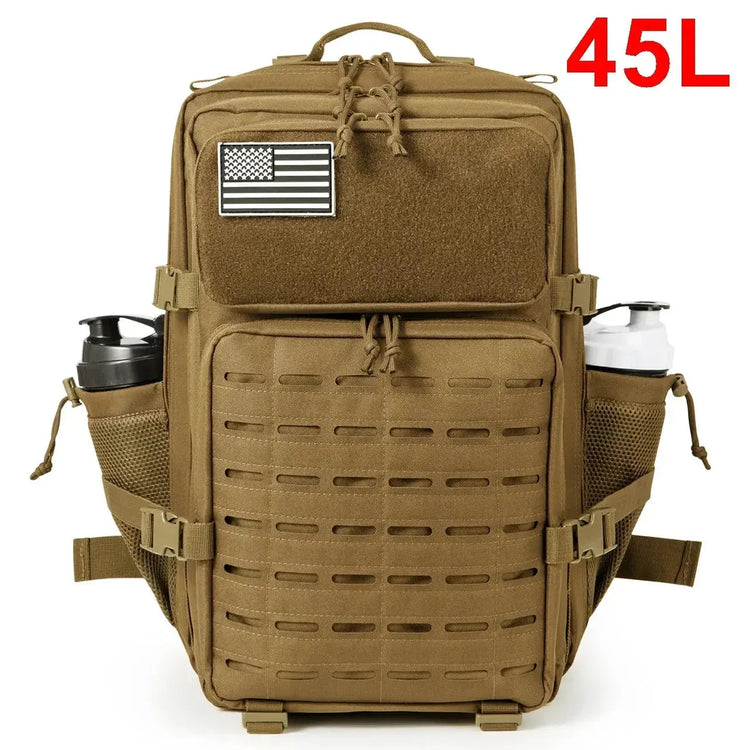 25L/45L Tactical Backpack for Men and Women Outdoor Survival Bug Out Bag Small School Rucksack Hking with Bottle Holder HASHTAG
