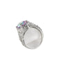 Retro Colorful Round Zircon Ring For Women HASHTAG