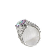 Retro Colorful Round Zircon Ring For Women HASHTAG