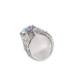 Retro Colorful Round Zircon Ring For Women HASHTAG