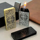 Constantine Relief Ultra Thin Retro Grinding Wheel Lighter Metal Jet Flame Inflatable Lighter Cigarette Accessories Men&