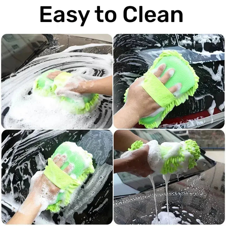Microfiber Car Washer Sponge Cleaning Car Care Detailing Brushes Washing Towel Auto Gloves Styling Accessories - HASHTAG