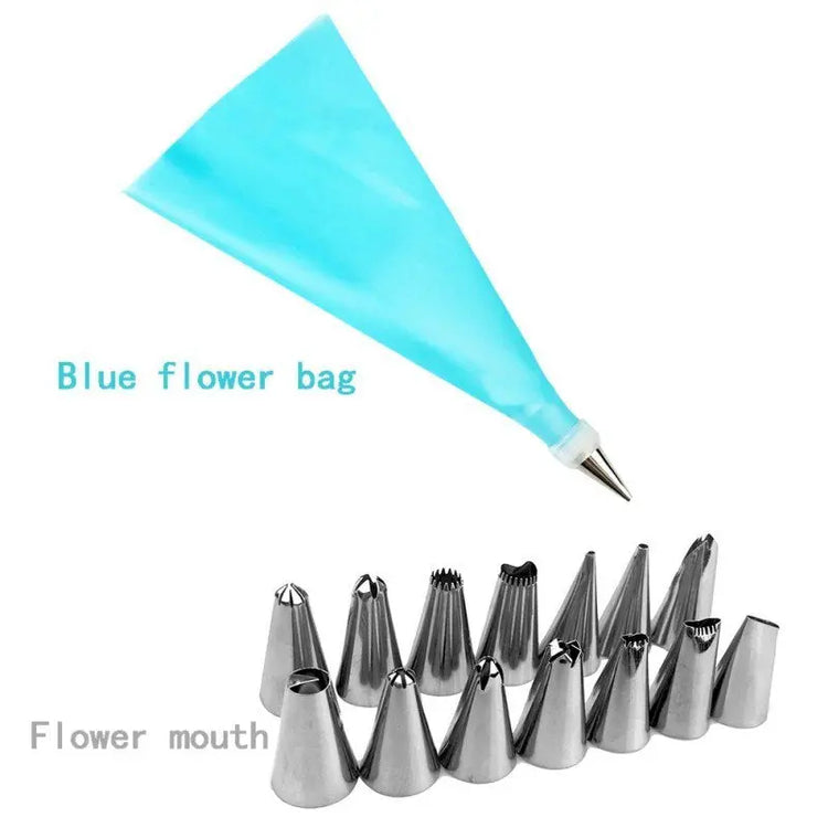 Silicone Pastry Bag Nozzles  Reusable Pastry Bags 14 Nozzle Set - HASHTAG