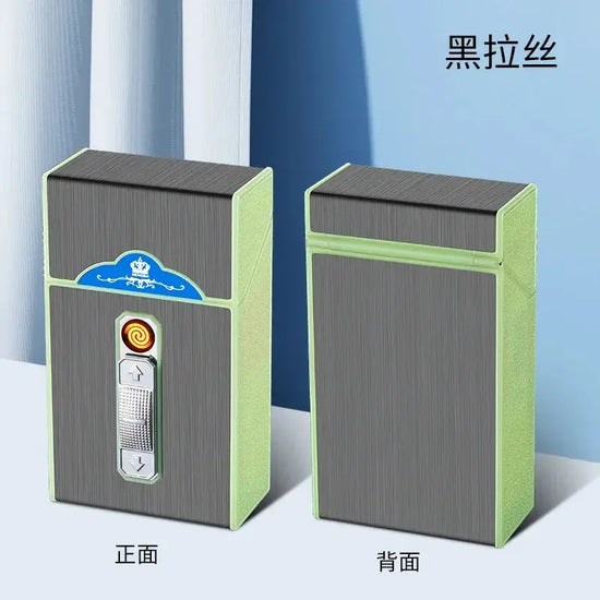 Waterproof Luminous Cigarette Case with Cigarette Lighter, Multifunctional Case, Coarse Smoke, Can Hold 20 - HASHTAG