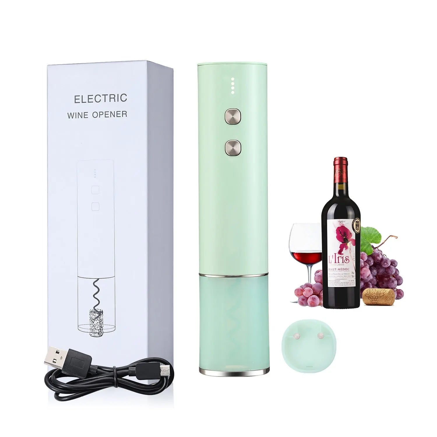 Stainless Steel Wine Electric Bottle Opener Creative Rechargeable - HASHTAG