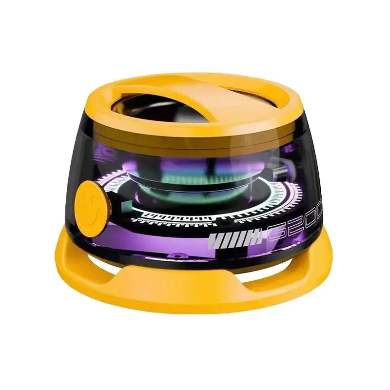 Mini Travel Stereo Speaker Outdoor Magnetic Bluetooth Speaker Wireless Portable with RGB Color Light and Phone Holder for IOS - HASHTAG