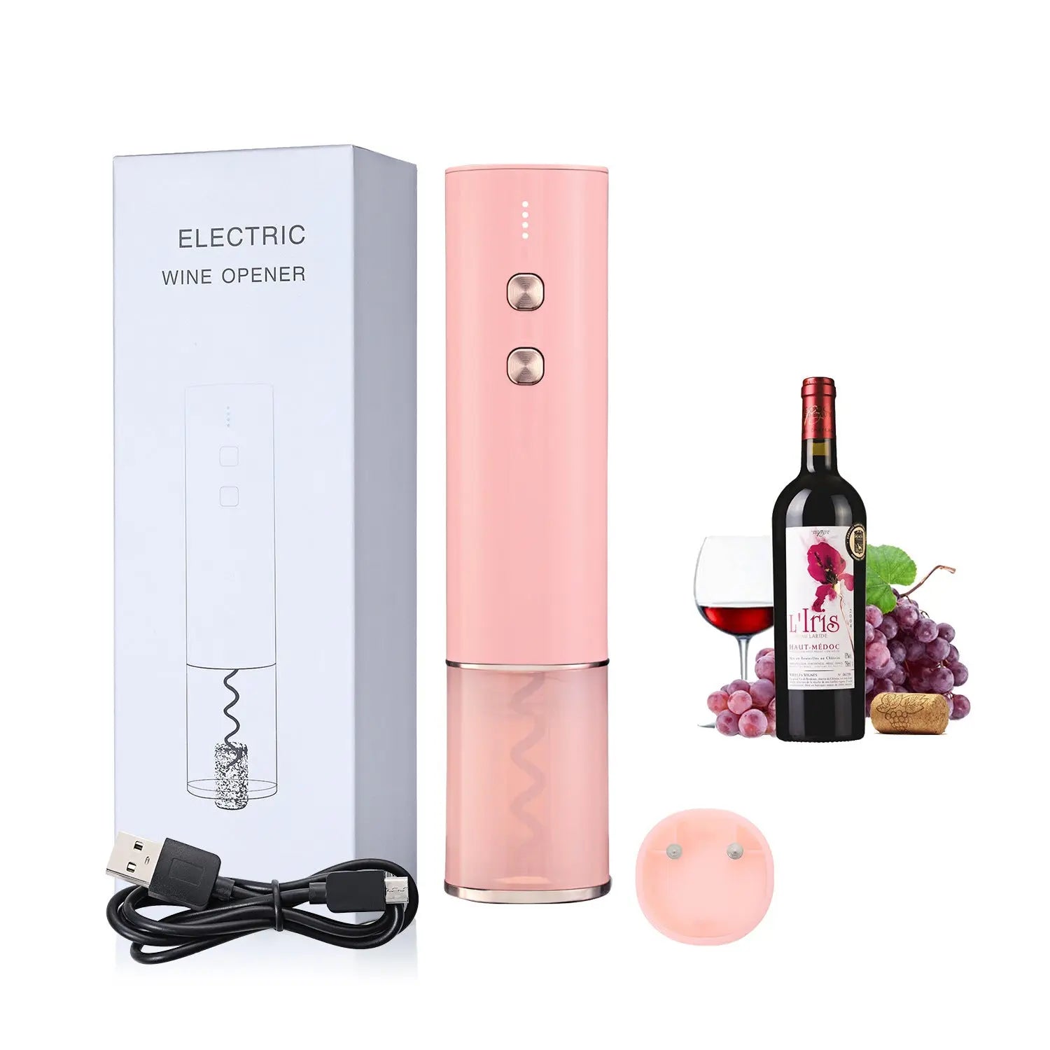 Stainless Steel Wine Electric Bottle Opener Creative Rechargeable - HASHTAG