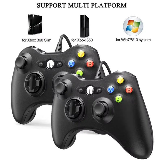 For Xbox 360 /360 Slim USB Wired Controller Console Gamepad Joypad for PC Joystick for 360 Console with Dual-Vibration Turbo