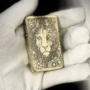 Exquisite Brass Kerosene Lighter Slim Windproof Vintage Grinding Wheel Ignition Lighter Cigarette Accessories Men's Gift HASHTAG BAR TABACCHI