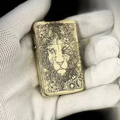 Exquisite Brass Kerosene Lighter Slim Windproof Vintage Grinding Wheel Ignition Lighter Cigarette Accessories Men's Gift HASHTAG BAR TABACCHI