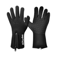 Hiturbo 3Mm Neoprene Gloves, Perfect for Surfing, Kayaking, Snorkeling, Sailing, Boating - Five Finger Design for Maximum Dexterity HASHTAG