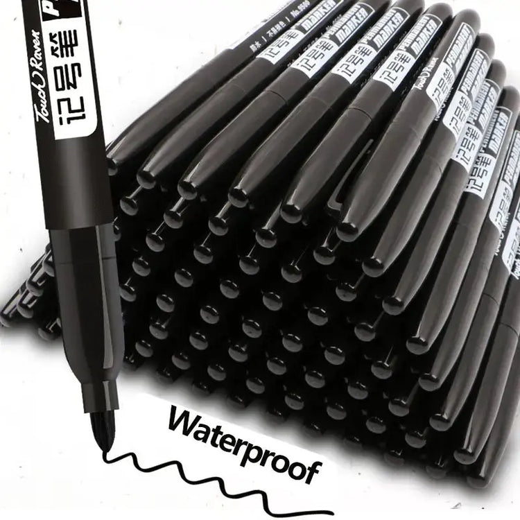 6 PCS Permanent Marker Pen Manga Drawing Markers Black Blue Red Waterproof Ink Sketch Pens Stationery Art School Supplies - HASHTAG