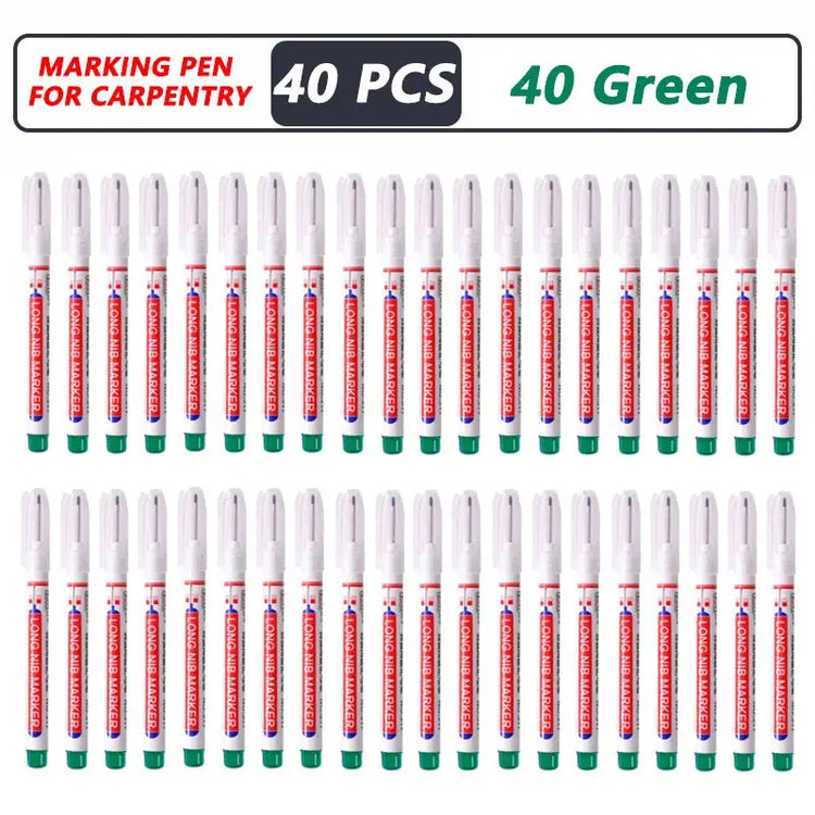 1-40PCS 20mm Deep Hole Long Nib Head Markers For Metal Perforating Pen Waterproof Bathroom Woodworking Decoration Multi-Purpose - My Hashtag Shop