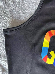 Queen Letter Print Tank Jumpsuit, Slim Solid Casual Jumpsuit For Spring & Summer, Women's Clothing HASHTAG