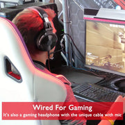 OneOdio Wireless Wireless Headphones + Wired Gaming Headset 2-in-1, Over-Ear Music Hi-Res Sound Computer Gaming Headphones Universal Long Battery Life 110 Hours, Gaming Headphone/headset, Headphones HASHTAG