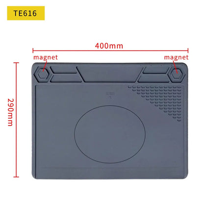 Silicone Soldering Mat Pad Desk Platform  for Welding Station Iron Phone PC  Repair Magnetic Heat Insulation No Lead S-160 - HASHTAG