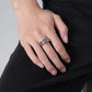 Anxiety Fidget Spinner Rings for Men Stainless Steel Spinning Rotatable Cuban Chain Ring for Women Punk Rock anti Stress Jewelry