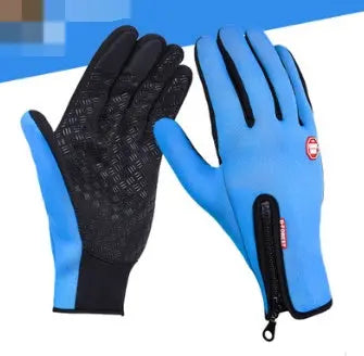 Outdoor Waterproof Gloves Touch Screen Windproof Riding Zipper Sports Winter Warm Fleece Mountaineering Gloves AliExpress