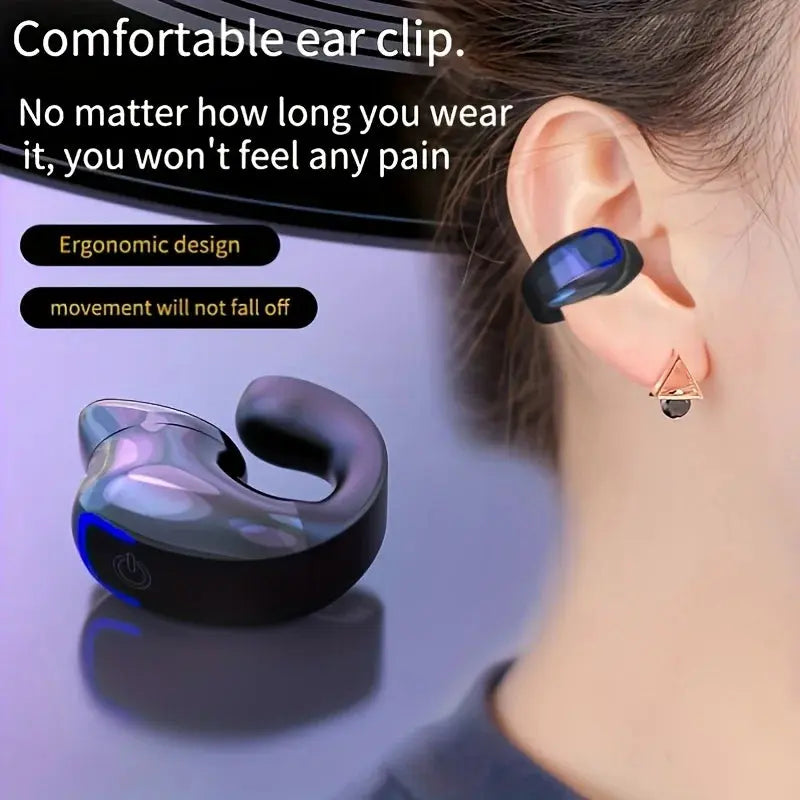GD28 Bluetooth Headset Clip Ear Not Into The Ear Wireless Headset Stereo Sound Business Sports Fitness Running Single Headset - HASHTAG