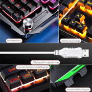 YINDIAO V2 Computer Wired Keyboard E-sports Gaming Typing Office Universal USB Plug-in Hair Light Keyboard Available For Windows System HASHTAG