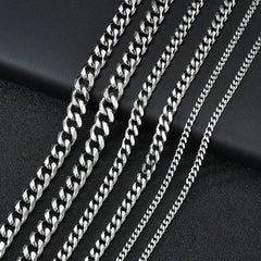 3.5-7MM Wide Stainless Steel Necklaces For Men Punk Cuban Link Chain Choker Women Hip Hop Fashion Party Jewelry Accessories HASHTAG