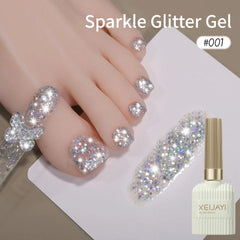 1/ 10pcs 15ML Glitter Silver Color Nail Gel Polish Semi-permanent Varnish Soak Off Nail Art  UV LED Gel Manicure For Summer HASHTAG