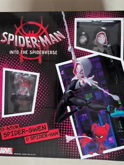 Spiderman Gwen Peter Action Figure Anime Spider-Verse Collection Sentinel Miles Morales Figures Children&
